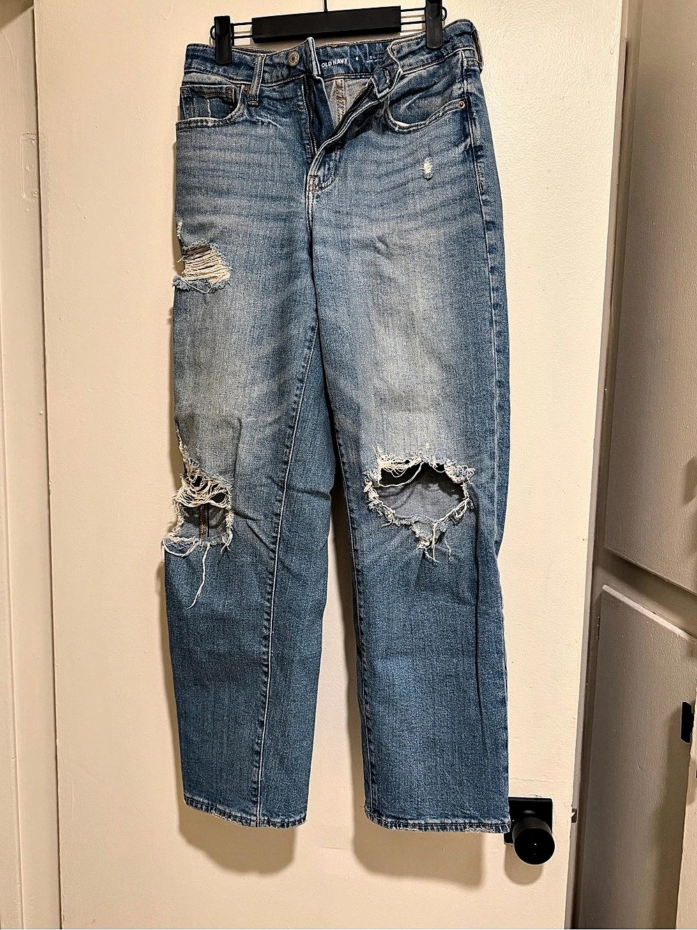 Old Navy High-Waisted OG Loose Ripped Jeans Blue Size 6